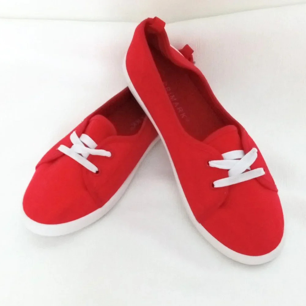 Red flat sneakers 1950s style NEW